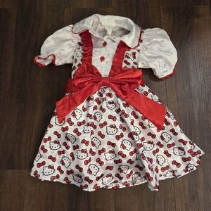 Hello Kitty Kids Costume with Red Bow and White Dress